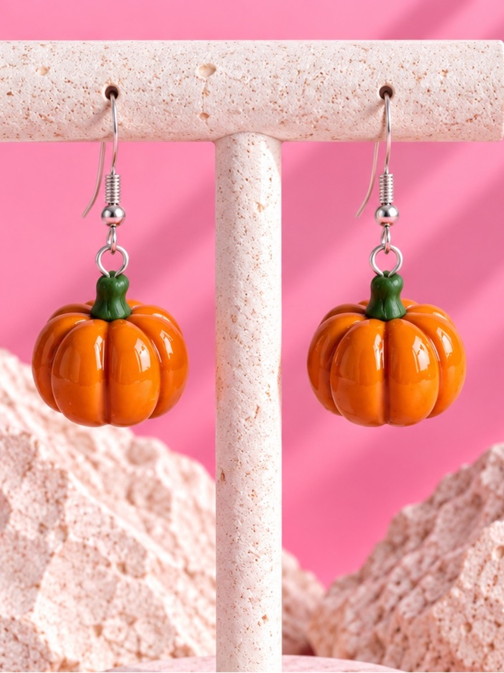 Harvest Pumpkin — Fall & Halloween — Handmade Earrings — Orange